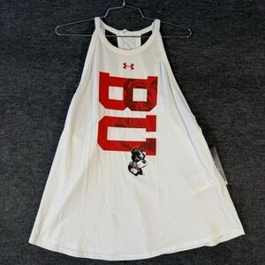 NWT Under Armour Heat Gear Boston University Terriers Women's Racer Tank Top L